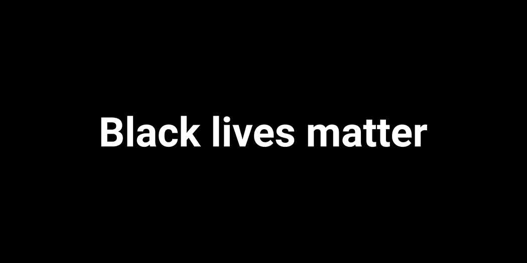 A black card that reads Black lives matter