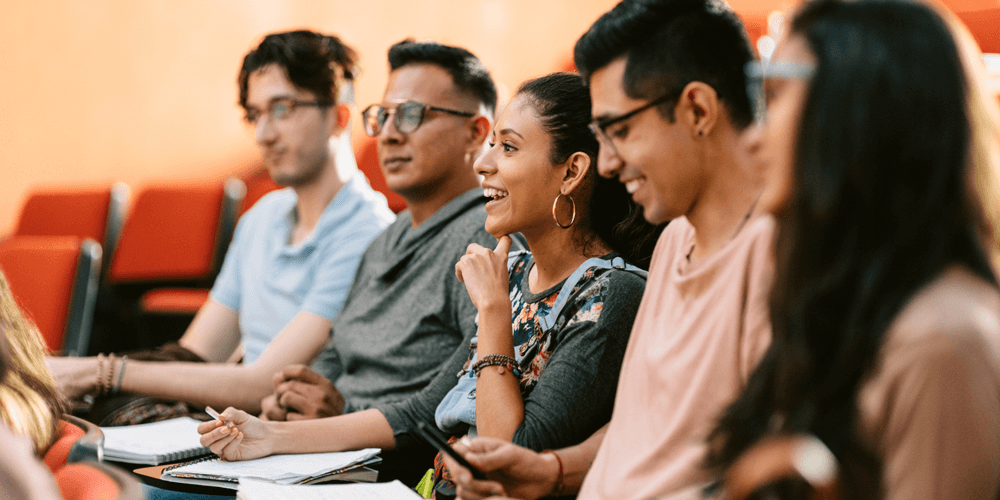 happy students in class