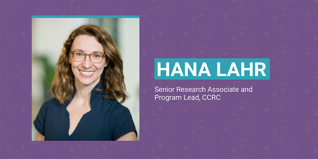 Hana Lahr's headshot on a purple background