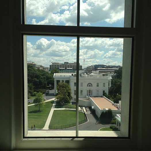 The view of the White House from Jordan Matsudaira's desk