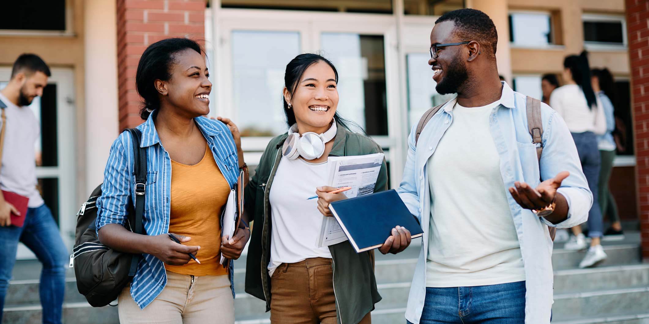 College students smiling